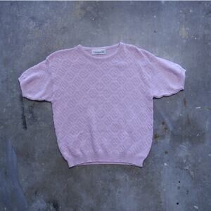 Vintage 90s Chelsea Gardens Pink Top Womens Size M Made In USA